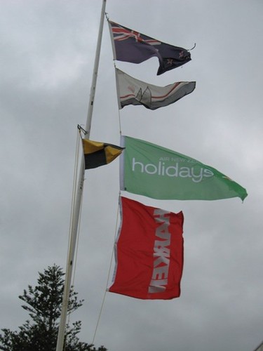 The flagpole took a buffeting in the fresh conditions © Daniel Johnston