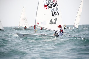 Mark Sperman on his way to a win in Race 6 - Laser 4.7 World Youth Championships, Pattaya Thailand photo copyright Royal Varuna Yacht Club . taken at  and featuring the  class