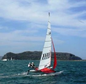 Hobie 16 winners Anthony Duchatel and Evelyn Curtis - World Champs at The Palm Beach “Bullets”/F18 NSW Champs Regatta photo copyright Anthony Duchatel taken at  and featuring the  class