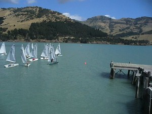 Starting right by the jetty - 2010 Europe Class New Zealand Championships photo copyright Antje Muller taken at  and featuring the  class
