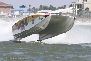 Flying high! 'Lucas Oil' at full noise off Clearwater Beach. photo copyright Rodrick Cox taken at  and featuring the  class