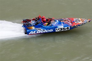 The shoe is offering a ``money can'y buy`` prize of a race ride in this 2000hp jetboat! photo copyright Mike Rose taken at  and featuring the  class