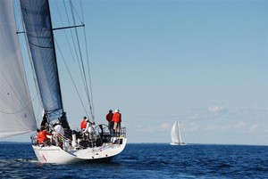Lahana with Wild Oats in the distance - Club Marine Brisbane to Keppel Tropical Yacht Race photo copyright Suellen Hurling  taken at  and featuring the  class
