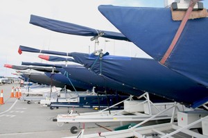 Royal Brighton Yacht Club&rsquo;s hardstand is all Dragons, Dragons, Dragons... - Australasian Championship photo copyright  John Curnow taken at  and featuring the  class