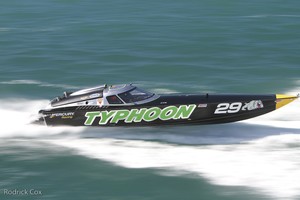 'Typhoon' on its way to winning Super Boat Vee Limited off Key West. photo copyright Rodrick Cox taken at  and featuring the  class