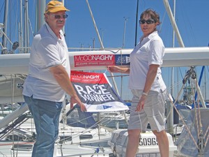 Roger and Michelle Wale and crew won the first MMOC flag. Will they get another this trip? - Melbourne to King Island photo copyright  John Curnow taken at  and featuring the  class