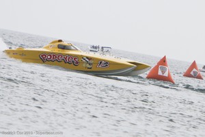 Popeye&rsquo;s Super Cat before its wild roll over that led to driver Lisa Matthews being taken to hospital. Fortunately, her injuries were not serious. photo copyright Rodrick Cox taken at  and featuring the  class
