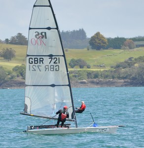 Neil McCallum and Neil Sanders fighting it out up to the finish in their RS700s - HARKEN Labour Weekend Regatta 2010 photo copyright Rosie Reid taken at  and featuring the  class