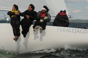 J/80 Worlds Regatta Leader- Carlos Martinez sailing PERALEJA GOLF  - J/80 Worlds Newport photo copyright Allen Clark http://www.photoboat.com taken at  and featuring the  class
