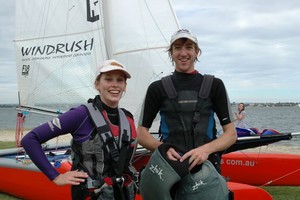 Gemma Bertrand goes for a training sail on the Windrush Formula 18 EDGE with Ryan Duffield photo copyright Ryan Duffield taken at  and featuring the  class
