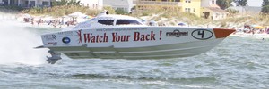 'Watch Your Back' powered through the choppy conditions to score a convincing win in Super Vee Unlimited. photo copyright Rodrick Cox taken at  and featuring the  class