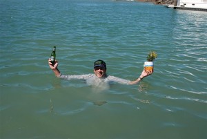 David Elliott with his pineapple and Stones Ginger Beer - Club Marine Brisbane to Keppel Tropical Yacht Race photo copyright Suellen Hurling taken at  and featuring the  class