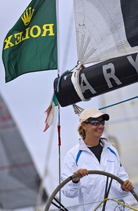 Sofia Bekatorou-Kosmatopoulos at the helm of GIVE ME FIVE photo copyright  Rolex/ Kurt Arrigo http://www.regattanews.com taken at  and featuring the  class