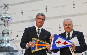 Roma, 06/05/10
34 America&rsquo;s Cup
Press Conference
Ray Thomas GGYC Rear Commodore, Claudio Gorelli Club Nautico di Roma President photo copyright Carlo Borlenghi http://www.carloborlenghi.com taken at  and featuring the  class