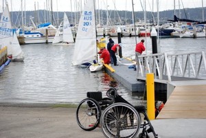 Dockside at the Derwent Sailing Squadron after day one of the International 2.4 metre national championship in Hobart - International 2.4 metre class Australian Championship photo copyright  Andrea Francolini Photography http://www.afrancolini.com/ taken at  and featuring the  class