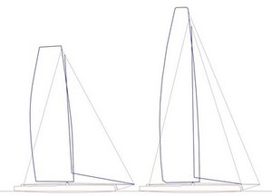 AC72 Sailplans - Big and small wingsails photo copyright SW taken at  and featuring the  class