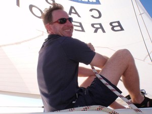 Adrian Healy trimming on Cape Breton Island - Clipper 09-10 Round the World Yacht Race photo copyright Clipper Ventures PLC . http://www.clipperroundtheworld.com taken at  and featuring the  class