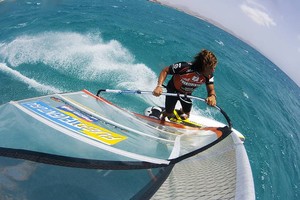 Ben Van Der Steen throws a gybe - PWA Sotavento, Fuerteventura Grand Slam photo copyright  John Carter / PWA http://www.pwaworldtour.com taken at  and featuring the  class