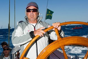 Brad Butterworth helming the J class, Ranger (J5). Final race of the  Rolex Maxi Worlds in Porto Cervo, Sardinia. 11/9/2010 photo copyright Chris Cameron www.chriscameron.co.nz taken at  and featuring the  class