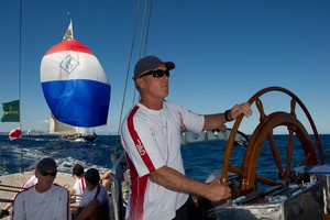 Sailing aboard The J class, Ranger (J5). Final race of the  Rolex Maxi Worlds in Porto Cervo, Sardinia. 11/9/2010 photo copyright Chris Cameron www.chriscameron.co.nz taken at  and featuring the  class