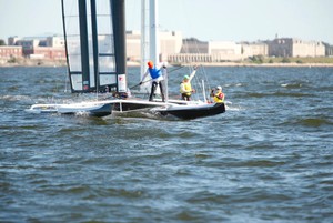 A match-racing moment -- the Canadians are in the foreground. photo copyright Christophe Launay taken at  and featuring the  class