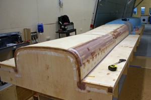 Transom sections before epoxy putty is applied for milling to design shape - Core Composites - AC45 construction 5 October 2010 photo copyright Richard Gladwell www.photosport.co.nz taken at  and featuring the  class