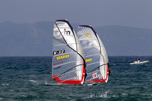 Dan Ellis and Micah Buzianis - 2010 Catalunya – Costa Brava (Spain) PWA Slalom World Cup photo copyright  John Carter / PWA http://www.pwaworldtour.com taken at  and featuring the  class