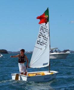 Diogo Pereira celebrates his victory in the 2010 RenRe Jr Gold Cup. The final race was sailed on the Argo Group Gold Cup course in Hamilton Harbour photo copyright Talbot Wilson-Argo Group Gold Cup taken at  and featuring the  class