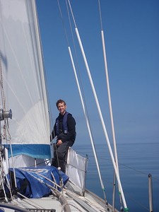 Husband Roger on their Contessa 32 photo copyright SW taken at  and featuring the  class