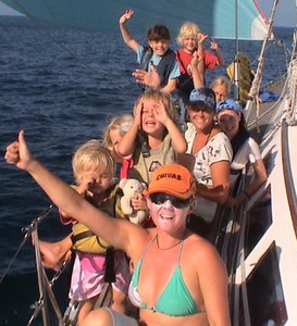 Estrela - many friends made with other cruising kids on the way photo copyright Doug and Kyle Hopkins taken at  and featuring the  class