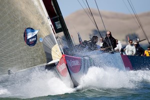 FRA-GER ALL4ONE vs ITA AZZURRA. ALL4ONE in the lead - Louis Vuitton Trophy Auckland photo copyright Paul Todd/Outside Images http://www.outsideimages.com taken at  and featuring the  class