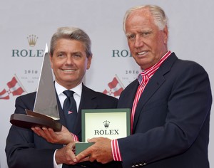 San Remo, 19/06/2010
Giraglia Rolex Cup 2010
Prizegiving
GIAN RICCARDO MARINI (Rolex Italia and NEVILLE CRICHTON (Owner Shockwave)
Photo: © Luca Butto photo copyright Carlo Borlenghi and Luca Butto /Studio Borlenghi taken at  and featuring the  class