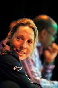 Helena Lucas, sponsored by Charles Russell LLP, competes in Celebrity Question of Sport photo copyright Peter Langdown taken at  and featuring the  class