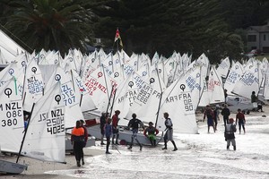 Waiting on the beach  - 2010 NZ Optimist Nationals - Whitianga photo copyright  Will Calver - Ocean Photography http://www.oceanphotography.co.nz/ taken at  and featuring the  class