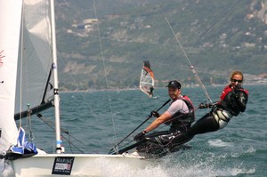 Chris Gould Chris and Penny Hooper take second place - Laser 4000 European Championship photo copyright Elena Giolai taken at  and featuring the  class