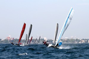 Robbie Daniel and Gary Chu (USA 212) lead the fleet photo copyright Joaquim Santos http://www.eye4photos.ca taken at  and featuring the  class