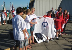 IODA flag passed to Team USA hosts in 2011 - IODA North American Championship photo copyright International Optimist Dinghy Association (IODA) http://www.optiworld.org/ taken at  and featuring the  class