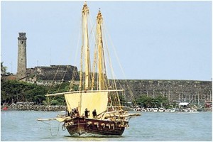 The Jewel of Muscat sails into Galle harbour photo copyright M.A. Pushpa Kumara taken at  and featuring the  class