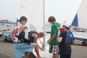 Marblehead kids sailing photo copyright Leigh Blander taken at  and featuring the  class