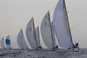 NYYC Swan 42 class started a race on Sunday, but storms forced a cancellation.New York Yacht Club Race Week photo copyright  Rolex / Dan Nerney taken at  and featuring the  class