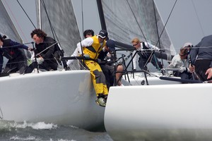 Overnight leader Kip Meadows on roXanne, in the thick of it - Melges 32 European Championship 2010 photo copyright JOY / IM32CA http://melges32.com/ taken at  and featuring the  class