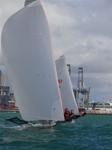 2010 ANZAC 18ft skiffs - Waitemata harbour photo copyright Ross Whitburn taken at  and featuring the  class