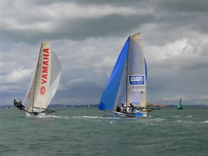 2010 ANZAC 18ft skiffs - Waitemata harbour photo copyright Ross Whitburn taken at  and featuring the  class