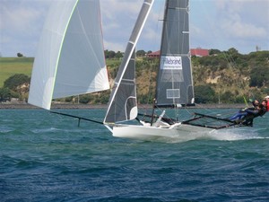 ANZAC skiffs - Day 3 Waitemata Harbour photo copyright Ross Whitburn taken at  and featuring the  class