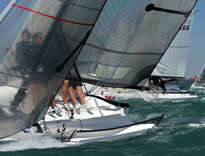 Audi Melges 20 Fleet Action - Audi Melges 20 Miami Winter Series photo copyright 2010 JOY / International Audi Melges 20 Class Association http://melges20.com/ taken at  and featuring the  class