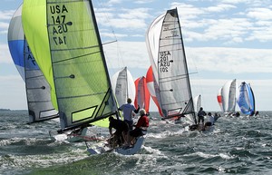 Audi Melges 20 Fleet Action - Audi Melges 20 Miami Winter Series photo copyright 2010 JOY / International Audi Melges 20 Class Association http://melges20.com/ taken at  and featuring the  class
