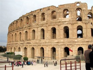 Roman amphitheatre at El Jem photo copyright Clare and Andrew Payne taken at  and featuring the  class
