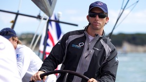 NEW ZEALAND, Auckland, 7th March 2010, Louis Vuitton Trophy, practice session on board TEAMORIGIN, Ben Ainslie, Skipper and Helmsman. photo copyright Ian Roman/TEAMORIGIN www.ianroman.com taken at  and featuring the  class