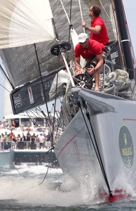 Wild Oats XI finishes - SOLAS Big Boat Challenge 2010 photo copyright Crosbie Lorimer http://www.crosbielorimer.com taken at  and featuring the  class