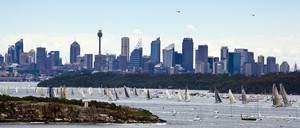 Start of 2009 Rolex Sydney Hobart Race from Sydney Harbour photo copyright  Rolex / Carlo Borlenghi http://www.carloborlenghi.net taken at  and featuring the  class